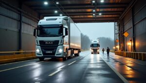 La sécurité du transport poids-lourds à l'entrée d’une baie logistique